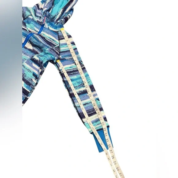 IVIVVA BY LULULEMON GIRLS FULL ZIP UP HOODIE JACKET BLUE PRINT Size 12 - Picture 11 of 14
